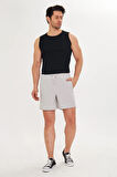 Erkek StretchFit İçi Astarlı Esnek Sporcu Şortu Siyah 2658-S