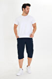 Erkek StretchFit Kargo Cepli Esnek Kapri Bej 6035-B