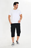 Erkek StretchFit Kargo Cepli Esnek Kapri Bej 6035-B