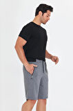 Erkek Pamuklu Şort Antrasit 5806-A
