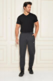 Erkek Düz Paça Şeritli Rahat Kesim Eşofman Altı Füme 6504-F