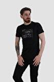 GLOBAY 3170 HSK BASKILI PENYE T-SHIRT-SİYAH