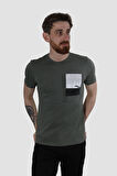 GLOBAY 3148 HSK BASKILI T-SHIRT-KOYU YEŞİL