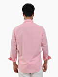 Dufy Açık Kırmızı Erkek Regular Fit Düz Brent Düğmeli Yaka Uzun Kol Gömlek - 102219