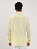 Dufy Sarı Erkek Regular Fit Düz Brent Düğmeli Yaka Uzun Kol Gömlek - 102254