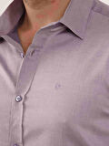 Dufy Lila Erkek Slim Fit Düz Brent Yaka Uzun Kol Gömlek - 102504