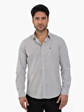 Dufy Kahverengi Erkek Slim Fit Pitikare Desenli Brent Yaka Uzun Kol Gömlek - 102996