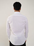 Dufy Beyaz Erkek Slim Fit Klasik Yaka Uzun Kol Gömlek - 103129