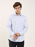 Dufy Mavi Erkek Regular Fit Klasik Yaka Uzun Kol Gömlek - 103144
