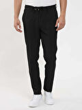 Dufy Siyah Erkek Slim Fit Çizgili Jogger Pantolon - 103284