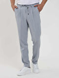 Dufy Mavi Erkek Slim Fit Gofre Desenli Jogger Pantolon - 104516