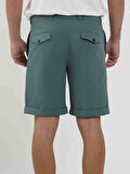 Dufy Yeşil Erkek Slim Fit Gofre Desenli Short - 104675