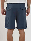 Dufy İndigo Erkek Slim Fit Gofre Desenli Short - 104682