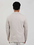 Dufy Krem Erkek Slim Fit Düz Mono Yaka Casual Ceket - 104445