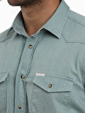 Dufy Yeşil Erkek Regular Fit Düz Klasik Yaka Uzun Kol Gömlek - 104835