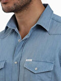 Dufy Açık Mavi Erkek Regular Fit Düz Klasik Yaka Uzun Kol Gömlek - 104840