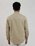 Dufy Bej Erkek Regular Fit Düz Klasik Yaka Uzun Kol Gömlek - 104845