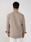 Dufy Bej Erkek Regular Fit Düz Klasik Yaka Süet Mont - 104736
