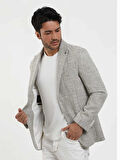 Dufy Yeşil Erkek Slim Fit Pitikare Desenli Sivri Yaka Casual Ceket - 104436