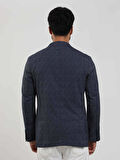 Dufy Lacivert Erkek Slim Fit Çizgili Sivri Yaka Ceket - 104442