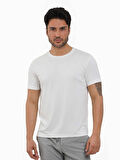 Dufy Beyaz Erkek Slim Fit Düz O Yaka Tshirt - 105249