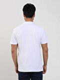 Dufy Beyaz Erkek Slim Fit Düz Polo Yaka Tshirt - 105259
