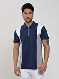 Dufy Lacivert Erkek Slim Fit Düz Polo Yaka Tshirt - 105264