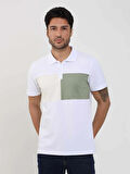 Dufy Beyaz Erkek Slim Fit Desenli Polo Yaka Tshirt - 105284