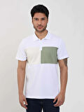 Dufy Beyaz Erkek Slim Fit Desenli Polo Yaka Tshirt - 105284