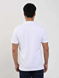 Dufy Beyaz Erkek Slim Fit Desenli Polo Yaka Tshirt - 105284