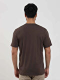 Dufy Kahverengi Erkek Slim Fit Düz O Yaka Tshirt - 105664