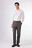 Dufy Gri Erkek Düz Mono Yaka Takım Elbise 