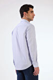 Açık Mavi Fitilli Uzun Kol Regular Fit Erkek Gömlek
