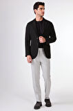 Siyah   Balıksırtı Erkek Ceket - Slim Fit