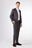 Gri   Balıksırtı Erkek Takım Elbise - Slim Fit