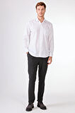 Beyaz Pamuk Regular Fit Uzun Kol Erkek Gömlek 