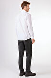 Beyaz Pamuk Regular Fit Uzun Kol Erkek Gömlek 