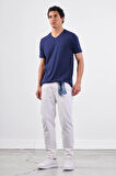 Lacivert   Düz Erkek T-Shirt - Slim Fit