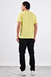 Sarı   Düz Erkek T-Shirt - Slim Fit