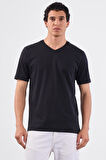 Siyah   Düz Erkek T-Shirt - Slim Fit