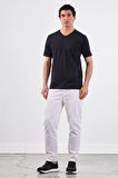 Siyah   Düz Erkek T-Shirt - Slim Fit