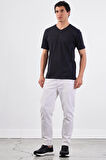 Siyah   Düz Erkek T-Shirt - Slim Fit