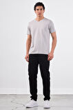 Gri   Düz Erkek T-Shirt - Slim Fit