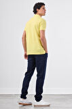 Sarı   Düz Erkek T-Shirt - Slim Fit
