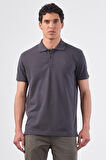 Antrasit   Düz Erkek T-Shirt - Slim Fit