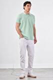 Mint Yeşili   Düz Erkek T-Shirt - Slim Fit