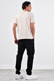 Ekru   Düz Erkek T-Shirt - Slim Fit