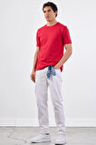 Kırmızı   Düz Erkek T-Shirt - Slim Fit