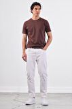 Kahve   Düz Erkek T-Shirt - Slim Fit