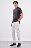 Antrasit   Düz Erkek T-Shirt - Slim Fit